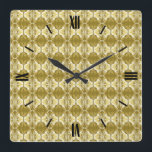Art Deco-behangselpatroon - goud en wit Vierkante Klok<br><div class="desc">Een ,  Art Deco-behangsel / gevlekt patroon - tinten goud met wit op een stevig donkergouden achtergrond</div>