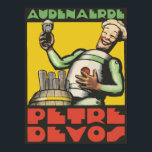 Art Deco Belgisch bier en Poster<br><div class="desc">Hulp nodig bij het maken van een andere grootte? (in inch of cm). Neem contact met ons op via de contactknop boven deze beschrijving. Eigen vectorkunst, geïnspireerd door een kunstdeco die briefkaart adverteert (eind jaren 20). Een figuur ziet eruit als een houten pop en geniet van een biertje (of 7)....</div>