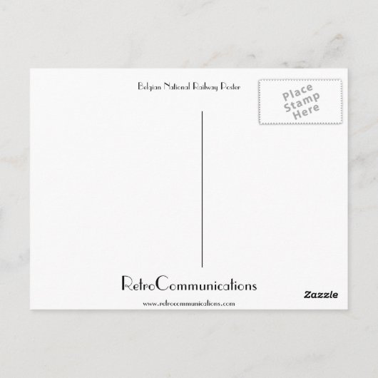 Art Deco Belgium Ferry Poster Briefkaart (Achterkant)