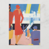 Art Deco Belgium Ferry Poster Briefkaart (Voorkant)