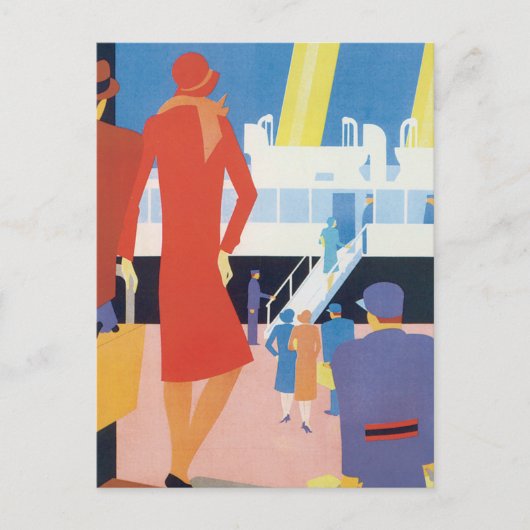 Art Deco Belgium Ferry Poster Briefkaart