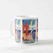 Art Deco Belgium Ferry Poster Koffiemok (Voorkant links)