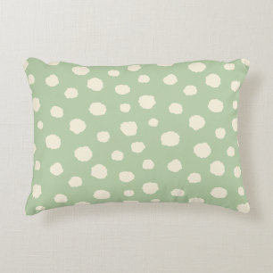 Art Deco Bi-plane Clouds - crème groene stippen. Accent Kussen