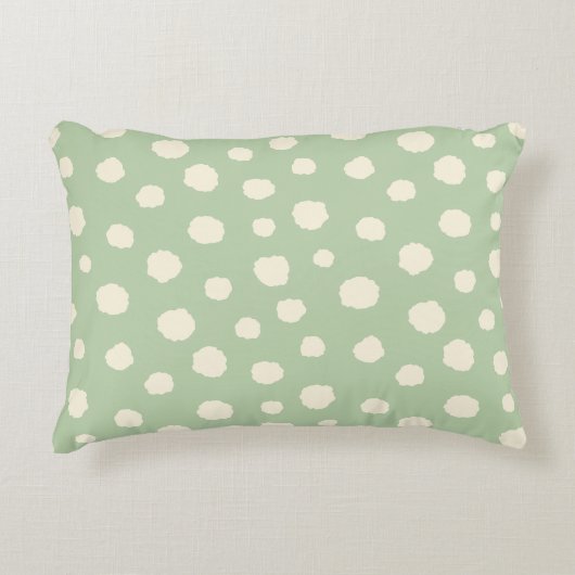 Art Deco Bi-plane Clouds - crème groene stippen. Accent Kussen (Voorkant)