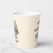 Art Deco Bi-planes - blauw Happy Birthday + naam. Papieren Bekers (Rechts)