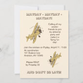 Art Deco Bi-planes - geel Feesttijd + details Kaart (Achterkant)