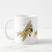 Art Deco Bi-planes - geel geen tekst. Koffiemok (Links)