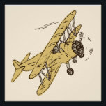 Art Deco Bi-planes - geel geen tekst. Perfect Poster<br><div class="desc">Handgetekende retro mosterd geel bi-vlak ingesteld op een crème achtergrond. Dit is een doorzichtig afbeelding. U kunt de achtergrondkleur en de grootte en positie van het afbeelding wijzigen en uw eigen tekst toevoegen (misschien een naam toevoegen?). Dit ontwerp komt overeen met het Art Deco Bi-planes collectie.</div>