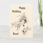 Art Deco Bi-planes - Gelukkige Verjaardag + naam. Kaart (Voorkant)