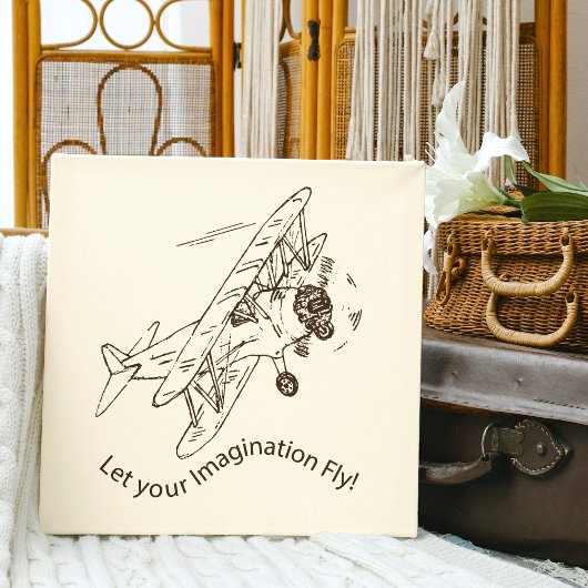 Art Deco Bi-planes - laat je verbeelding vliegen. Canvas Afdruk