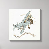 Art Deco Bi-planes - laat je verbeelding vliegen. Canvas Afdruk (Voorkant)