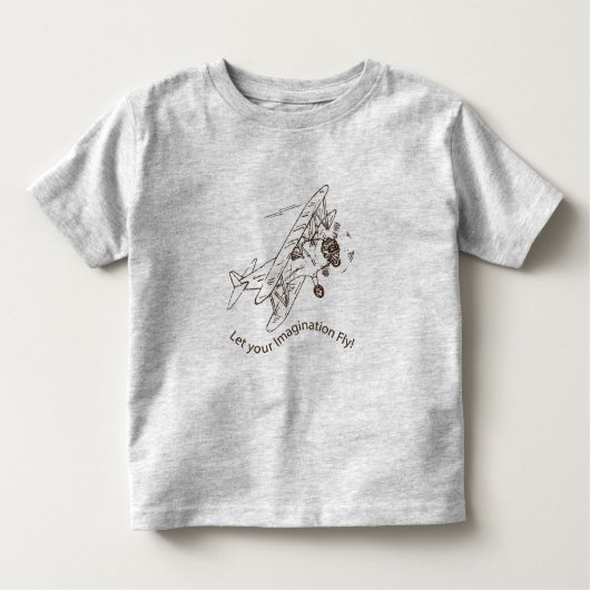 Art Deco Bi-planes - laat je verbeelding vliegen. Kinder Shirts (Voorkant)