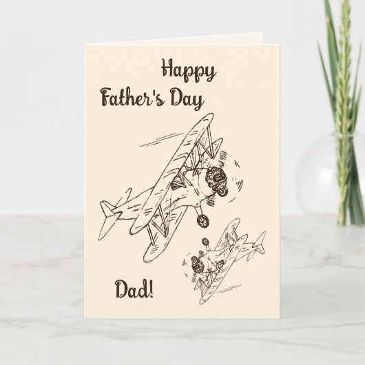 Art Deco Bi-Planes - Vaderdag! Kaart (Voorkant)