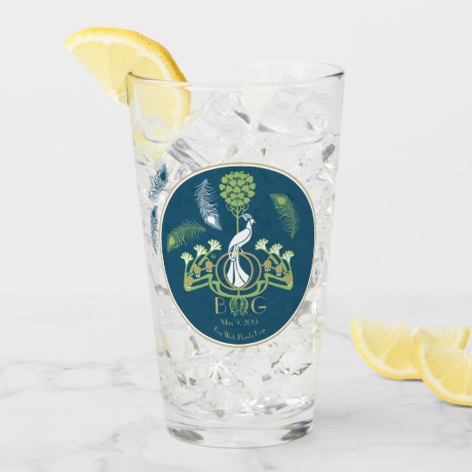 Art Deco Bier Glazen Pint Trouwen (Voorkant ijs)