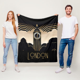 Art Deco Big Ben Fleece Deken
