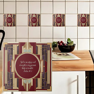 Art Deco Bijbelvers Tegeltje