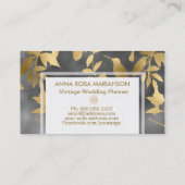 *~* Art Deco Bird Gold Pattern Visitekaartje (Achterkant)