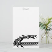 Art Deco Bird-kantoorbenodigdheden Briefpapier (Staand voorkant)