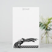 Art Deco Bird-kantoorbenodigdheden Briefpapier (Staand voorkant)