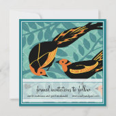  Art Deco Bird Save the Date (Achterkant)