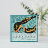  Art Deco Bird Save the Date (Staand voorkant)