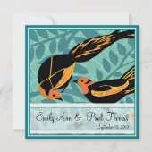  Art Deco Bird Save the Date (Voorkant)
