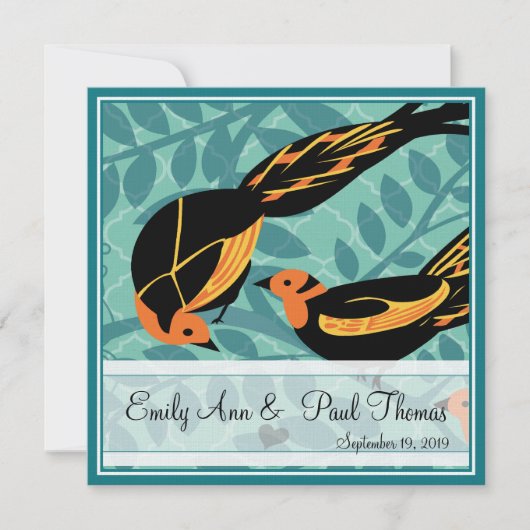  Art Deco Bird Save the Date (Voorkant)
