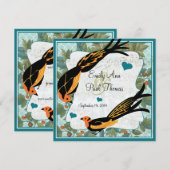  Art Deco Bird Save the Date (Voorkant / Achterkant)
