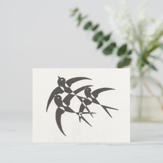 Art Deco Birds Briefkaart (Staand voorkant)