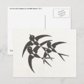 Art Deco Birds Briefkaart (Voorkant / Achterkant)
