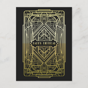 Art Deco Birthday Briefkaart