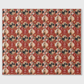 Art Deco Birthday Custom Photo Any Age 30th Red Cadeaupapier (Vlak)