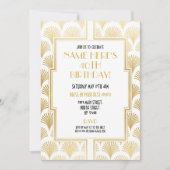 Art Deco Birthday Gatsby Party Gold Twenties uit 1 Kaart (Voorkant)
