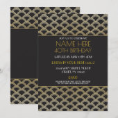 Art Deco Birthday Gatsby Party Invitation 1920 Kaart (Voorkant / Achterkant)