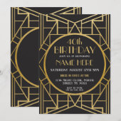 Art Deco Birthday Great Gatsby Party uit 1920 Kaart (Voorkant / Achterkant)