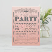 Art Deco Birthday Invitation - Gatsby Style Ombre Kaart (Staand voorkant)