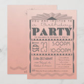 Art Deco Birthday Invitation - Gatsby Style Ombre Kaart (Voorkant / Achterkant)