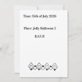 Art deco birthday invitation kaart (Achterkant)