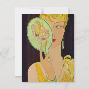 Art Deco Birthday Invitations Mirror Reflecing Kaart