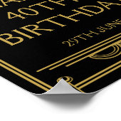 Art Deco BIRTHDAY of Party Sign maakt je zelf Poster (Hoek)