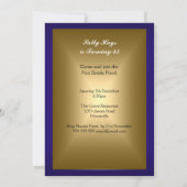 Art Deco Birthday Party Invitation Royal Blue Kaart (Achterkant)