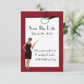  Art Deco Birthday Sla de datum op Save The Date (Staand voorkant)