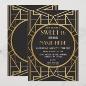 Art Deco Birthday Sweet 16 Gatsby Party uit 1920 Kaart (Voorkant / Achterkant)