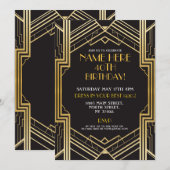 Art Deco Birthday uit 1920 - Nobelprijs voor feest Kaart (Voorkant / Achterkant)