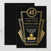 Art Deco Birthday uit 1920 - Nobelprijs voor feest Kaart (Voorkant / Achterkant)