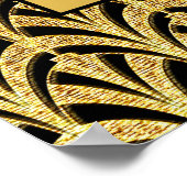 Art Deco Black and Gold Fan Design Poster (Hoek)