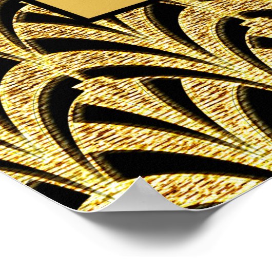 Art Deco Black and Gold Fan Design Poster (Hoek)