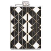 Art Deco Black and Gold Geometric luxury Heupfles (Voorkant)