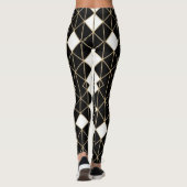 Art Deco Black and Gold Geometric luxury Leggings (Achterkant)