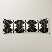 Art Deco Black and Gold Geometric luxury Lichaamskussen (Achterkant)